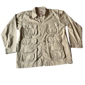 Woolrich Jacket/Vest Mens Outdoor Clothing Khaki Hunting Fishing Cotton Size L